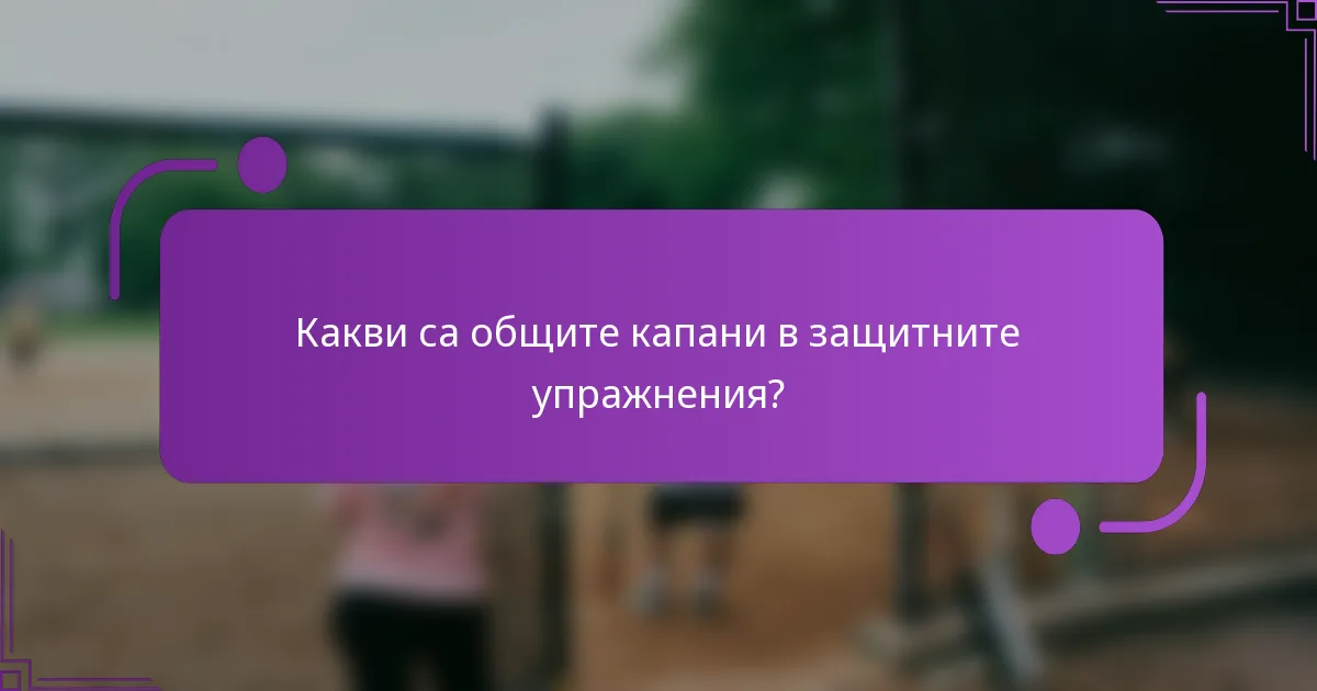 Какви са общите капани в защитните упражнения?