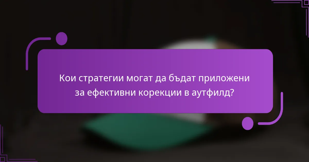 Кои стратегии могат да бъдат приложени за ефективни корекции в аутфилд?